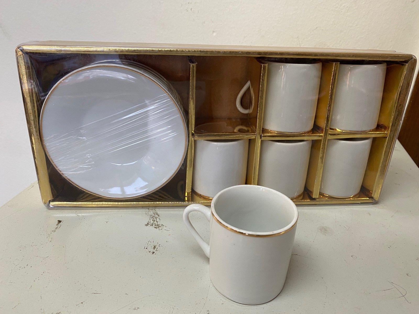 Coffee Cup set 6pcs Porcelain 3oz OVALADAS