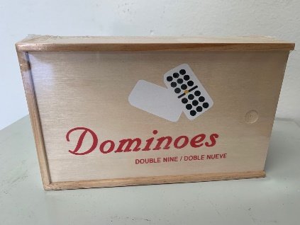 Wooden Box double 9 dominoes