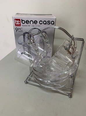 9pc Glass Expresso Set with Racks